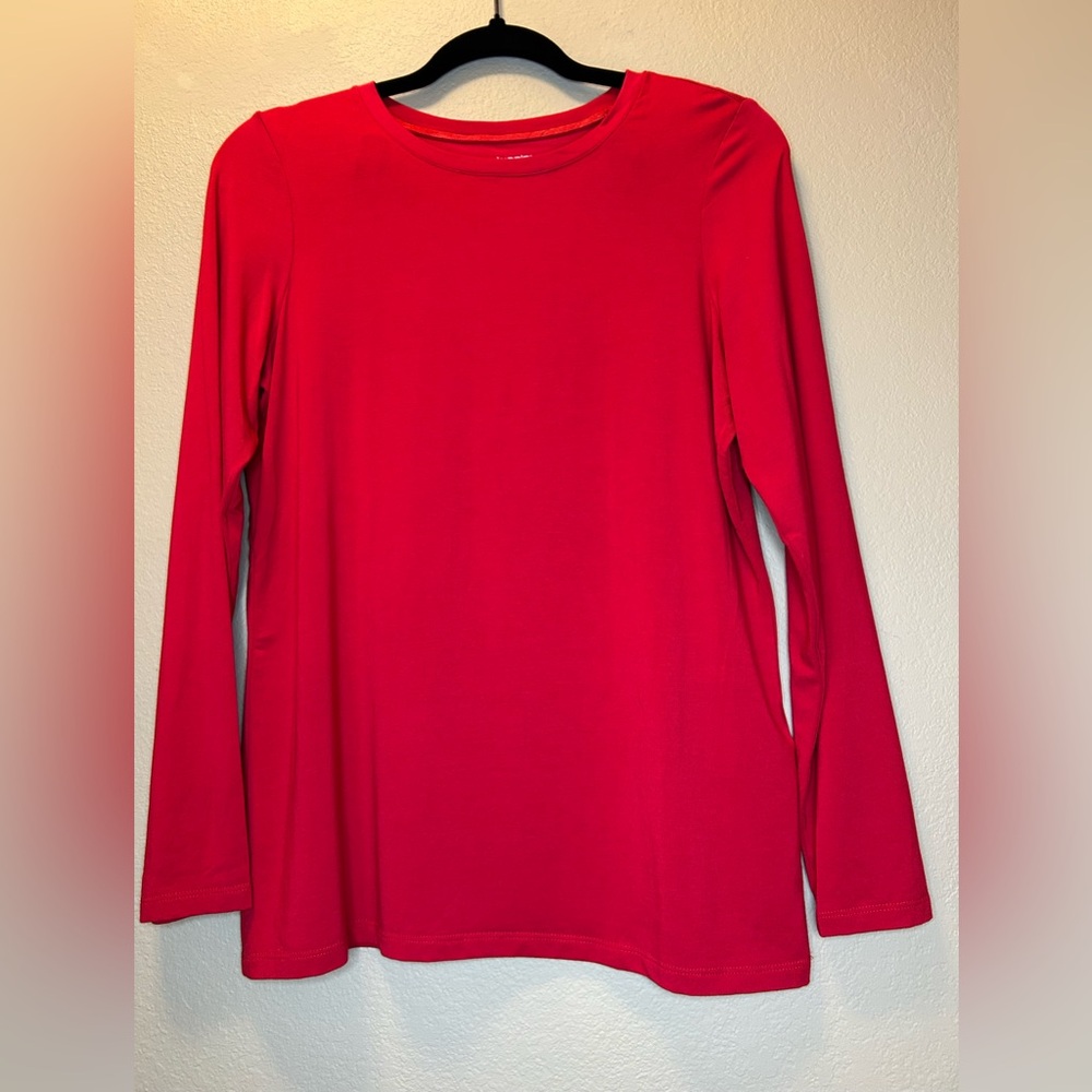 Chico's Ultimate T Vibrant Red Long Sleeve Top